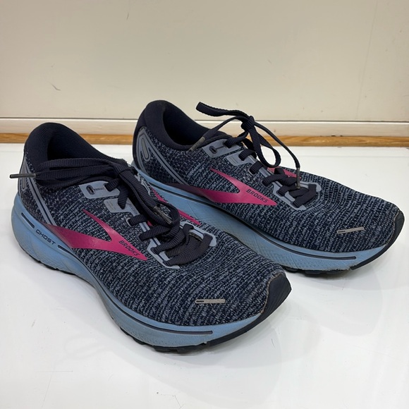 Brooks Ghost 14 Women's Size 9.5 Navy Pink Running Athletic Shoes - Picture 1 of 9